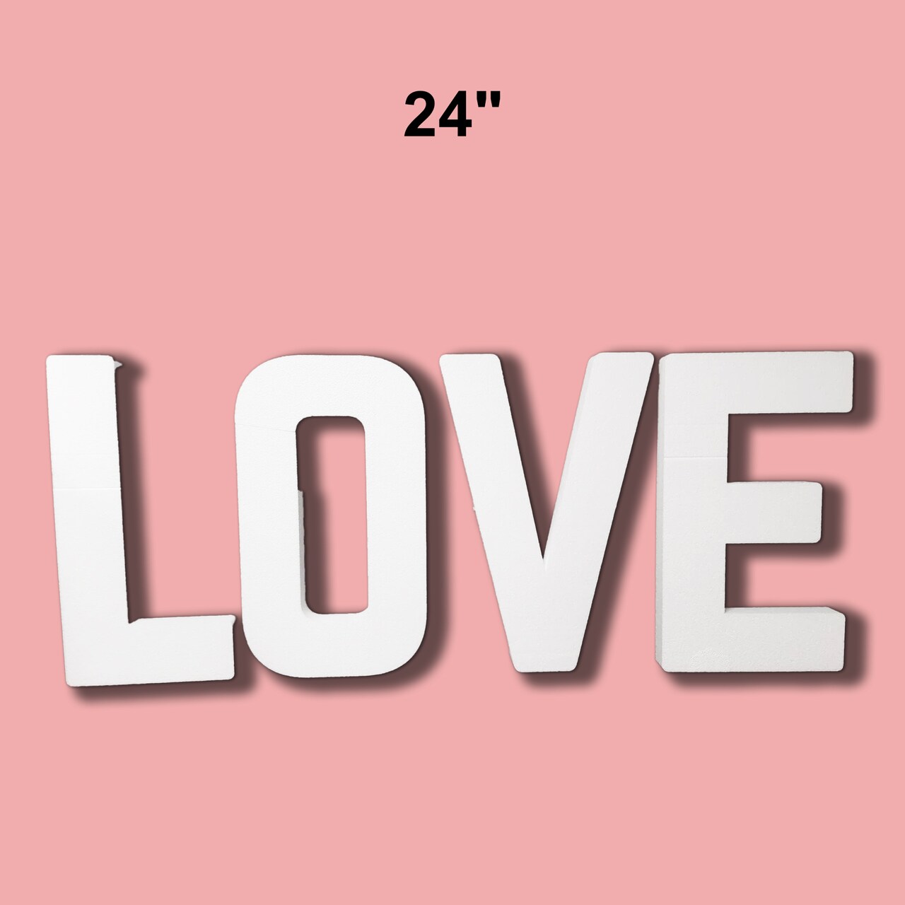 1 Count LOVE White Foam Letters Jumbo Party Decor Customizable Craft Letters 24"